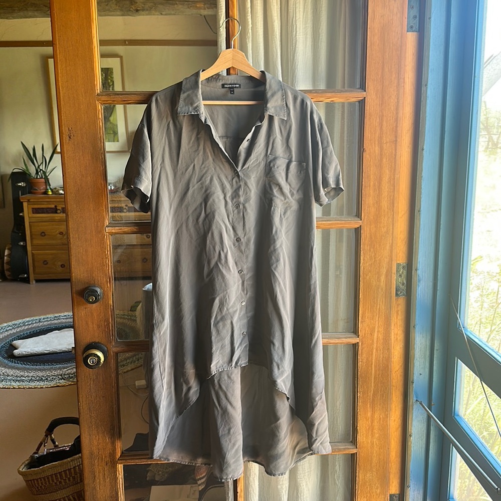 Eileen Fischer high low silk dress